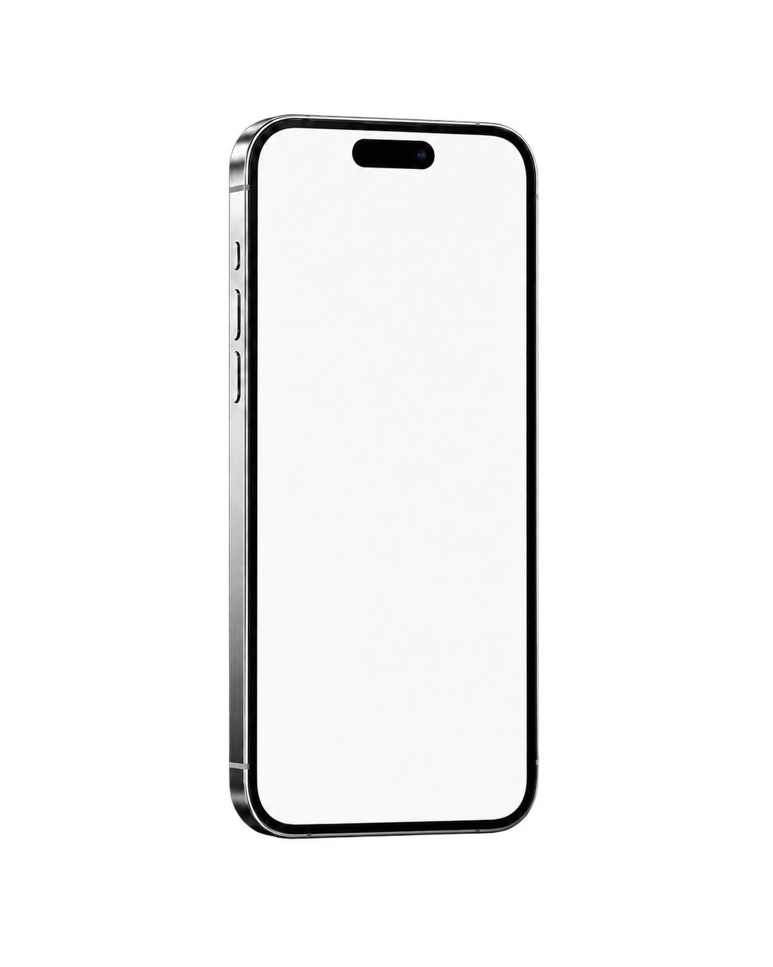 iPhone prateado, recortado sem fundo, com a interface da KambaLove